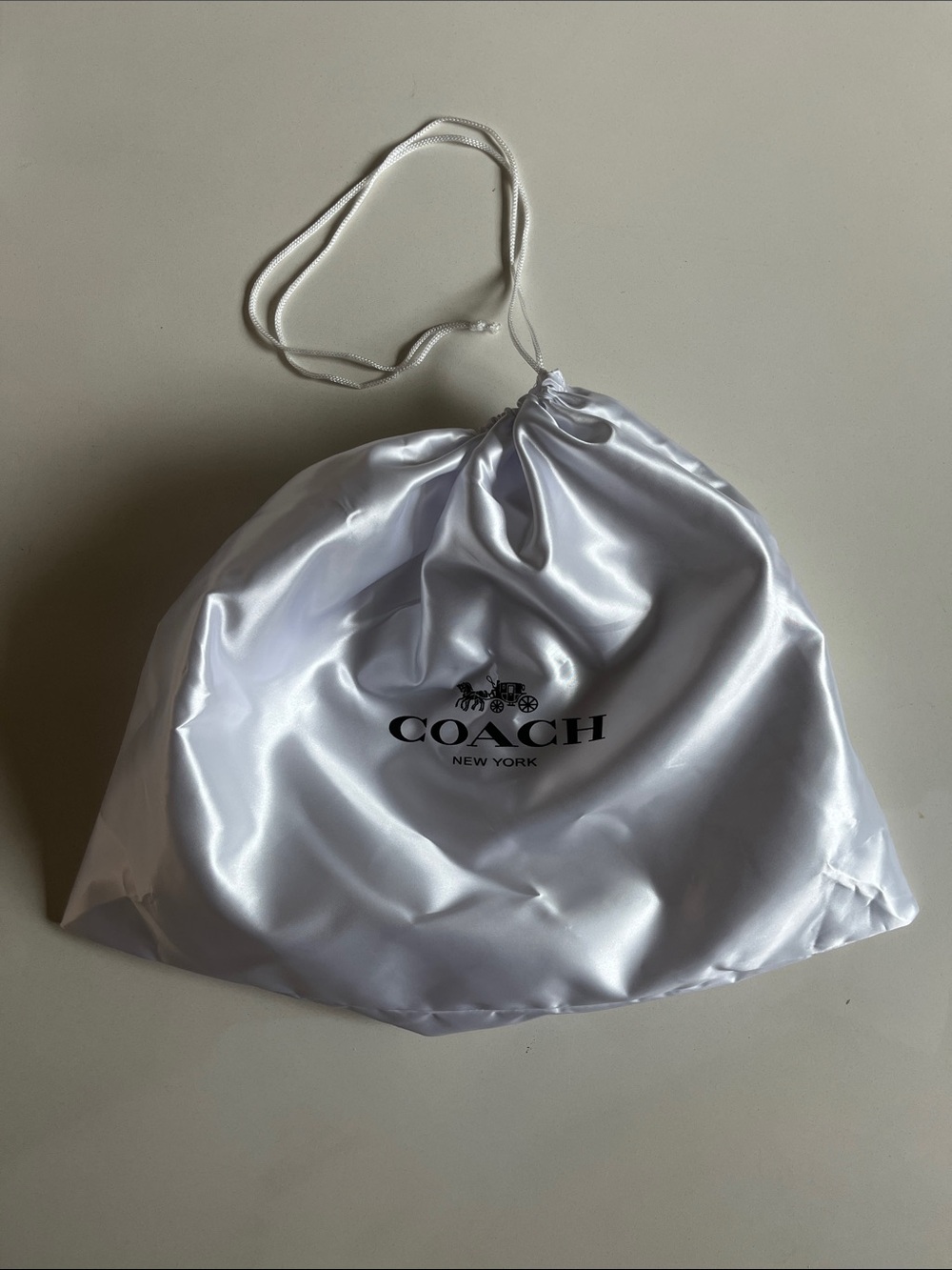 COACH Horse & Carriage White Dust Bag